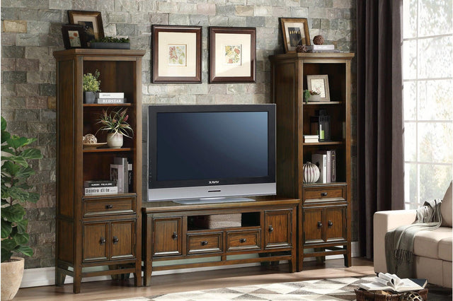 Frazier Park Brown Cherry Traditional Mindy Veneer Wood And Engineered Wood Storage Tv Stand - Ella Furniture