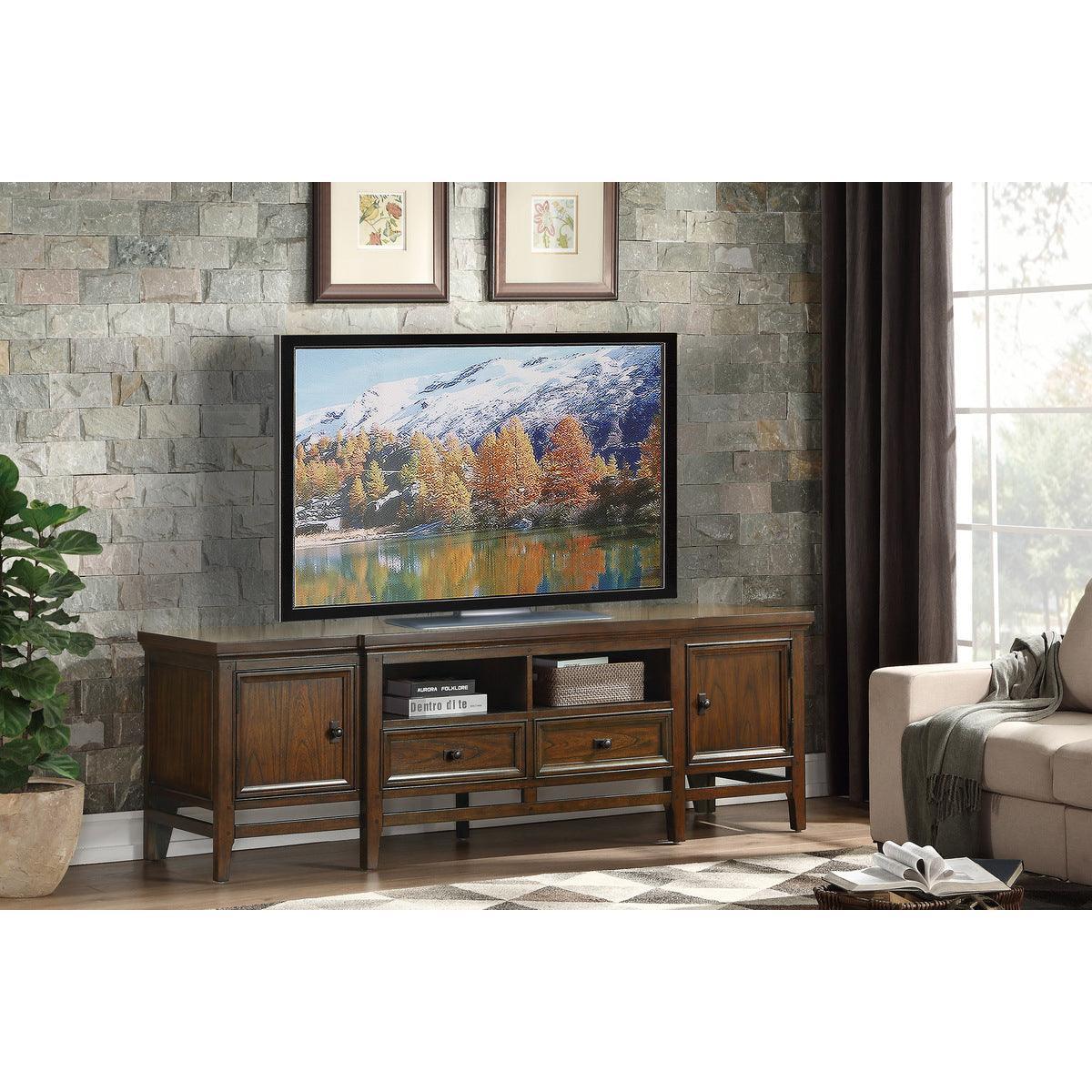 Frazier Park Brown Cherry Modern Contemporary Mindy Veneer, Wood And Engineered Wood Tv Stand - Ella Furniture