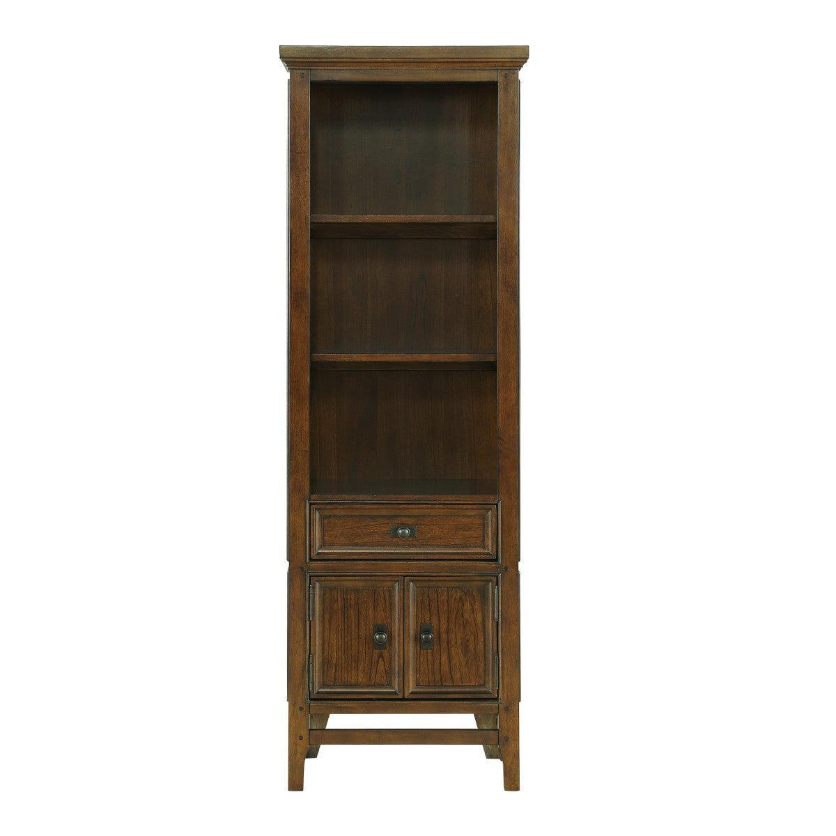 Frazier Park Brown Cherry Mindy Veneer Wood And Engineered Wood Side Pier 2 Upper Fixed Shelves - Ella Furniture