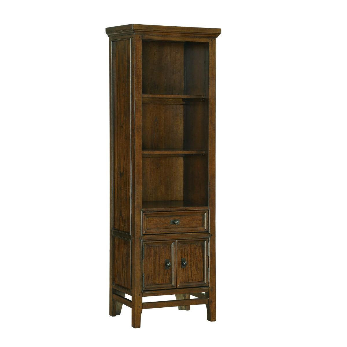 Frazier Park Brown Cherry Mindy Veneer Wood And Engineered Wood Side Pier 2 Upper Fixed Shelves - Ella Furniture