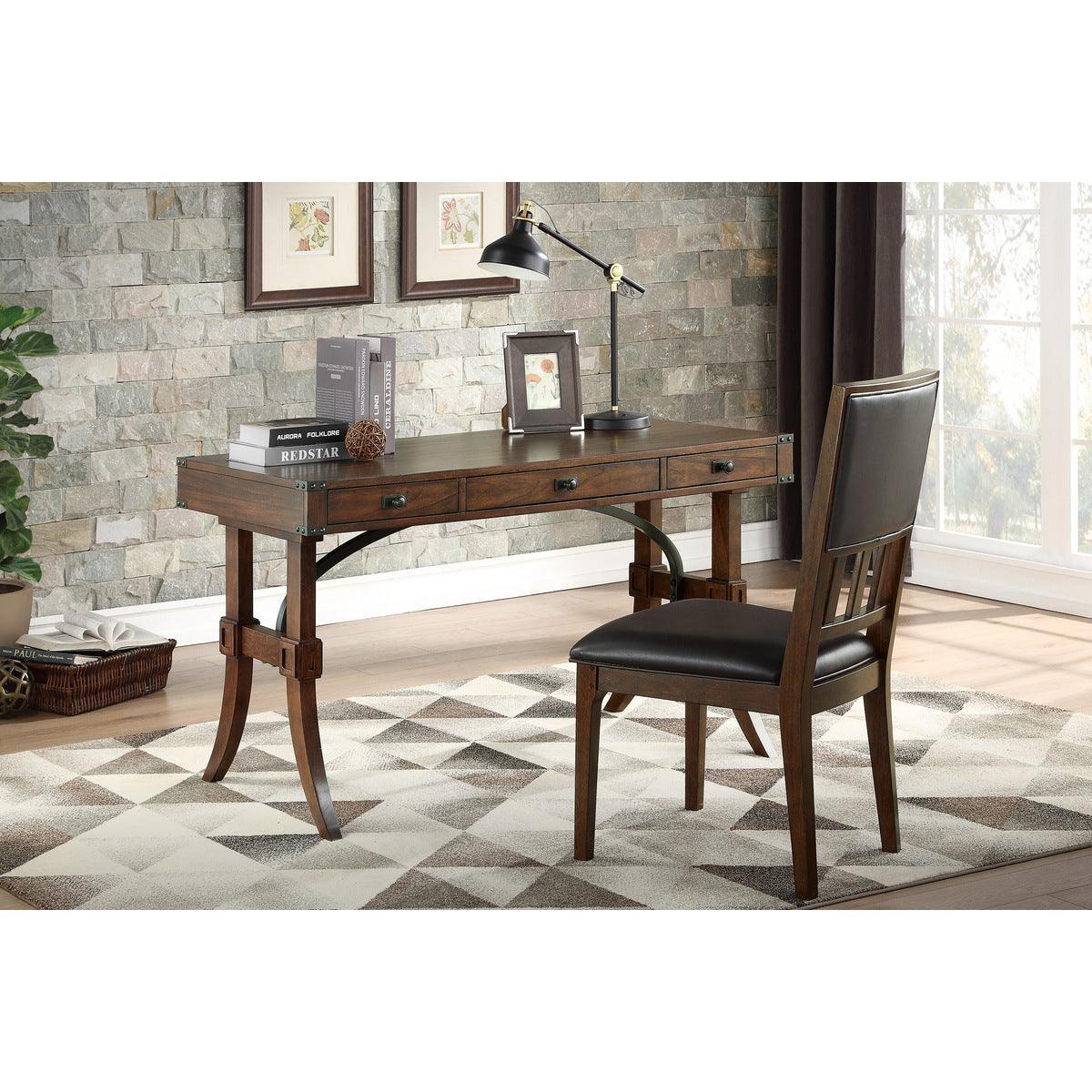 Frazier Park Brown Cherry Modern Traditinoal Mindy Veneer Wood And Engineered Wood Writing Desk - Ella Furniture