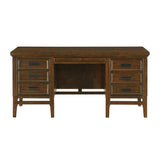 Frazier Park Brown Cherry Modern Mindy Veneer Wood And Engineered Wood Storage Executive Desk - Ella Furniture