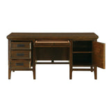 Frazier Park Brown Cherry Modern Mindy Veneer Wood And Engineered Wood Storage Executive Desk - Ella Furniture