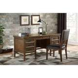 Frazier Park Brown Cherry Modern Mindy Veneer Wood And Engineered Wood Storage Executive Desk - Ella Furniture
