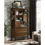 Frazier Park Brown Cherry Finish Traditional Mindy Veneer, Wood And Engineered Wood Bookcase - Ella Furniture