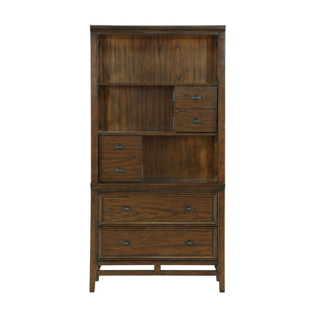 Frazier Park Brown Cherry Finish Traditional Mindy Veneer, Wood And Engineered Wood Bookcase - Ella Furniture