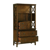 Frazier Park Brown Cherry Finish Traditional Mindy Veneer, Wood And Engineered Wood Bookcase - Ella Furniture