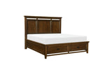 Frazier Park Brown Cherry Modern Contemporary Solid Wood Upholstered Storage Plarform Bedroom Set - Ella Furniture