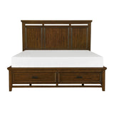 Frazier Brown Cherry Modern Traditional Mindy Veneer Wood And Engineered Wood King Platform Bed - Ella Furniture