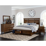 Frazier Brown Cherry Modern Traditional Mindy Veneer Wood And Engineered Wood King Platform Bed - Ella Furniture