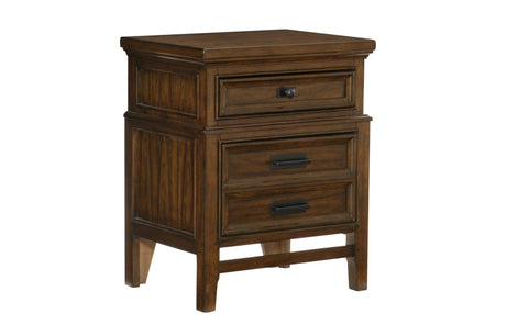 Frazier Park Brown Cherry Modern Contemporary Solid Wood Upholstered Storage Plarform Bedroom Set - Ella Furniture