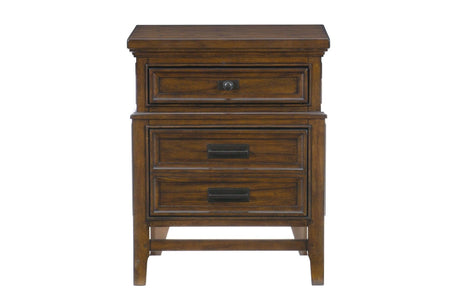 Frazier Park Brown Cherry Modern Contemporary Solid Wood Upholstered Storage Plarform Bedroom Set - Ella Furniture