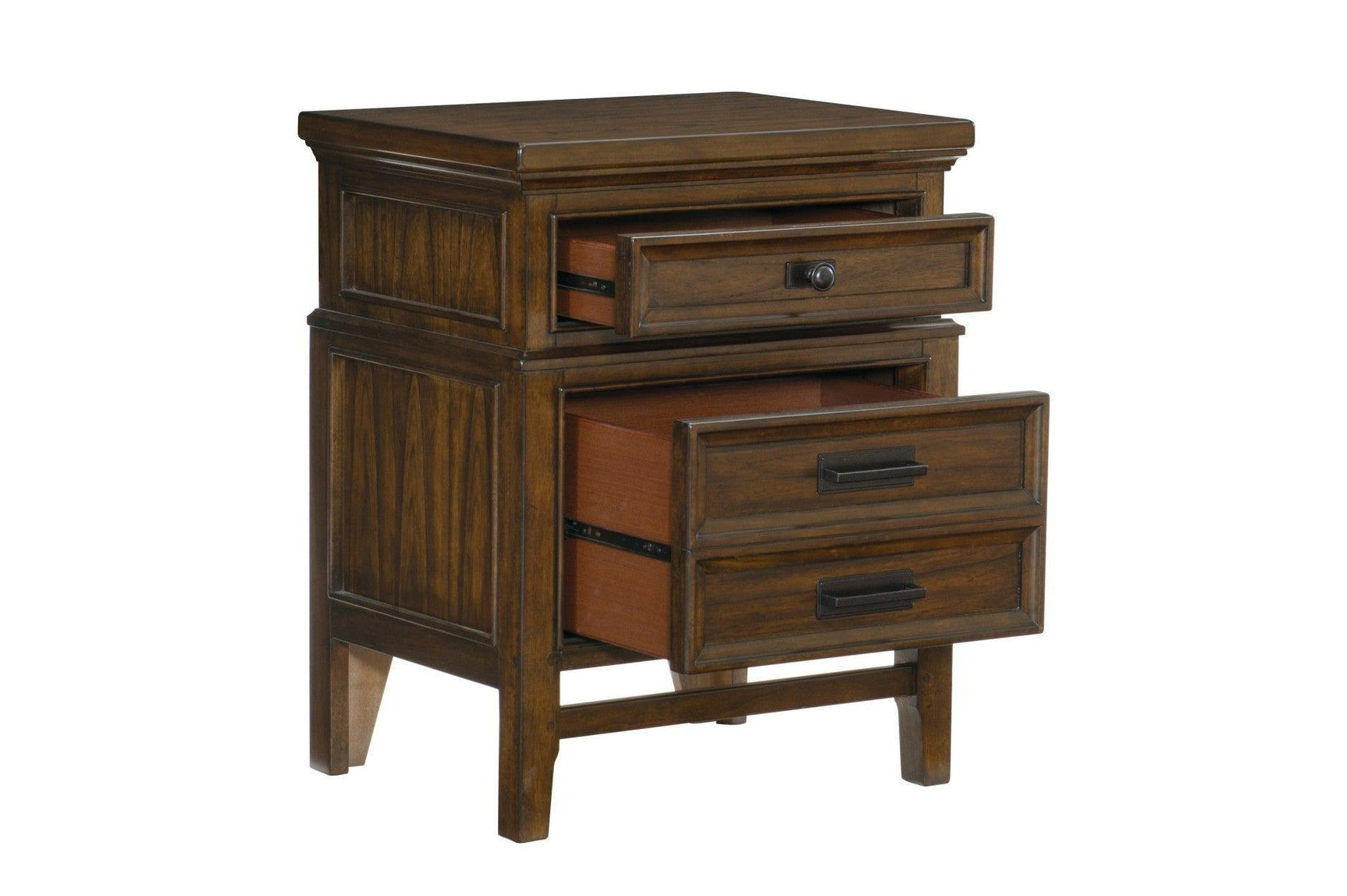 Frazier Park Brown Cherry Modern Contemporary Solid Wood Upholstered Storage Plarform Bedroom Set - Ella Furniture