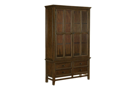 Frazier Park Brown Modern Subtle Lodge Solid Wood Faux Leather Seat Rectangular Dining Room Set - Ella Furniture