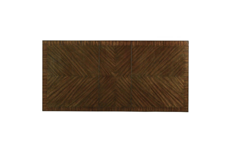 Frazier Park Brown Modern Subtle Lodge Solid Wood Faux Leather Seat Rectangular Dining Room Set - Ella Furniture