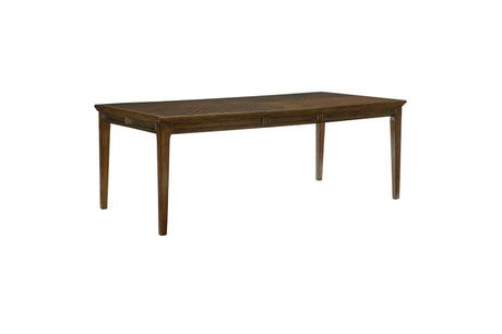 Frazier Park Brown Modern Subtle Lodge Solid Wood Faux Leather Seat Rectangular Dining Room Set - Ella Furniture