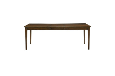 Frazier Park Brown Modern Subtle Lodge Solid Wood Faux Leather Seat Rectangular Dining Room Set - Ella Furniture