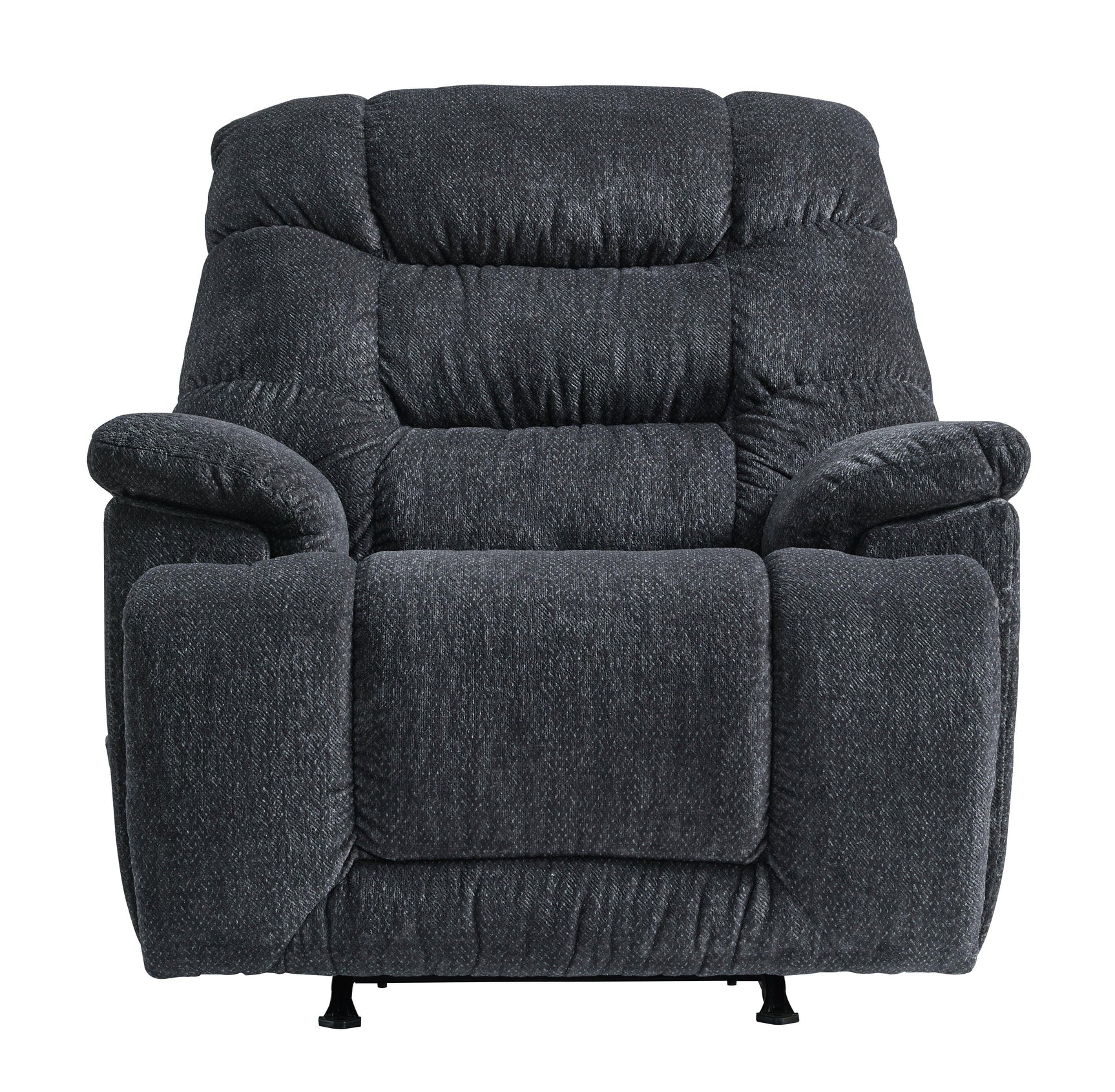 Bridgtrail Charcoal Chenille Recliner - Ella Furniture