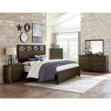 Griggs Dark Brown Modern Contemporary Ash Veneer Wood And Engineered Wood King Panel Bed - Ella Furniture