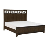 Griggs Dark Brown Modern Contemporary Ash Veneer Wood And Engineered Wood King Panel Bed - Ella Furniture