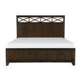 Griggs Dark Brown Modern Contemporary Ash Veneer Wood And Engineered Wood King Panel Bed - Ella Furniture