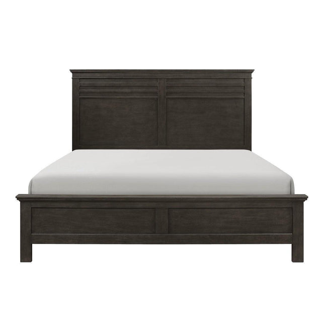 Blaire Farm Charcoal Gray Modern Traditional Okume Veneer, Wood And Engineered Wood Full Bed - Ella Furniture