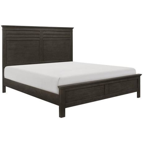 Blaire Charcoal Gray Modern Transitional Okume Veneer Wood And Engineered Wood King Panel Bed - Ella Furniture