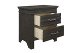 Blaire Farm Charcoal Gray Okume Veneer And Modern Solid Wood Panel Bedroom Set - Ella Furniture