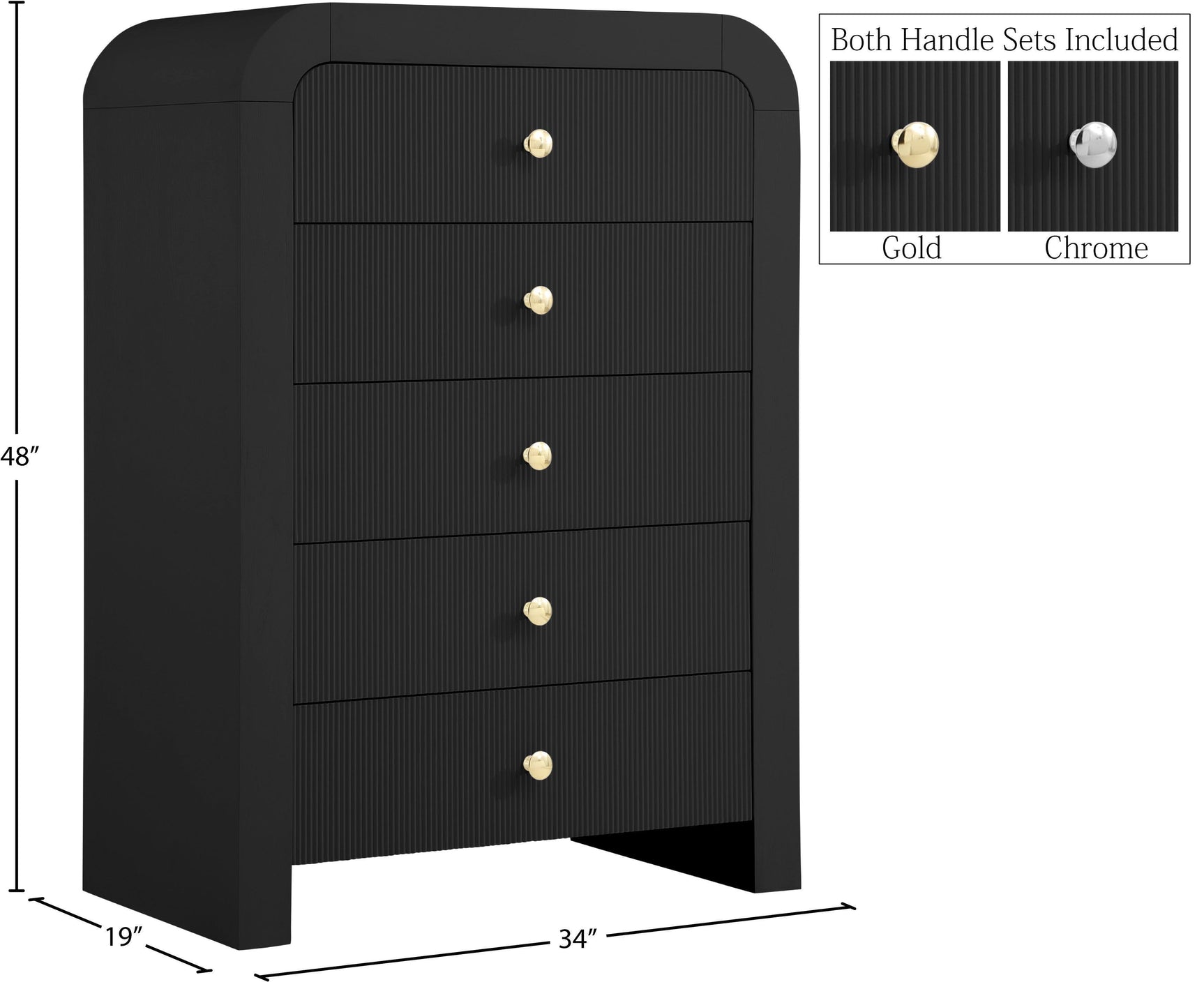 Artisto Black Chest - Ella Furniture