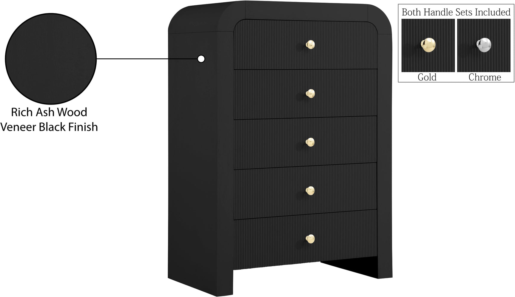Artisto Black Chest - Ella Furniture