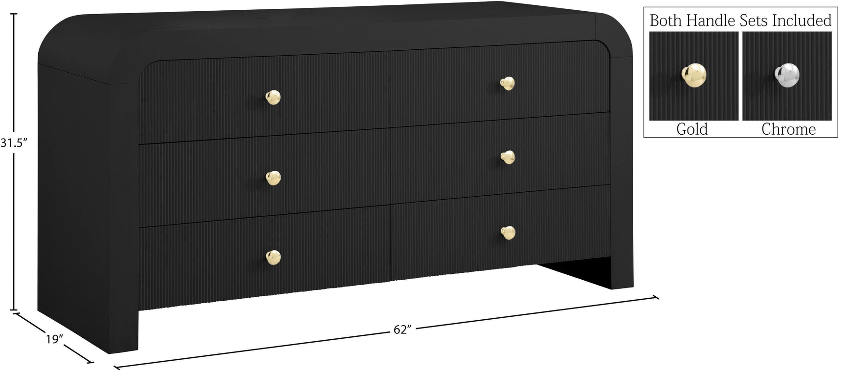 Artisto Black Dresser - Ella Furniture