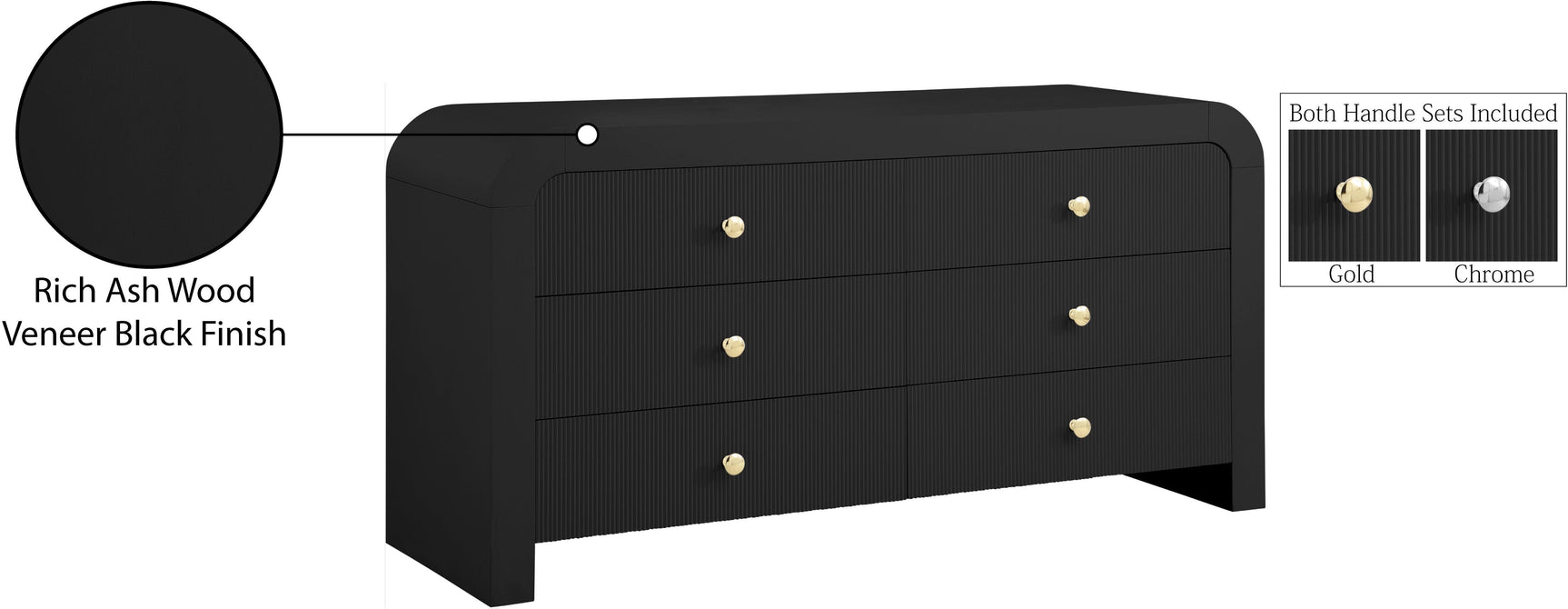Artisto Black Dresser - Ella Furniture