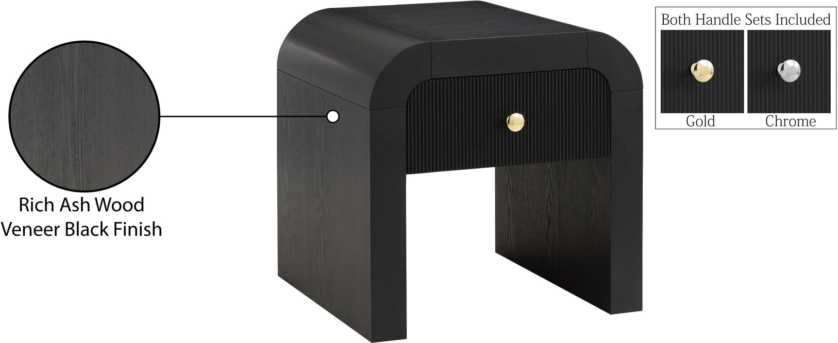 Artisto Black End Table - Ella Furniture