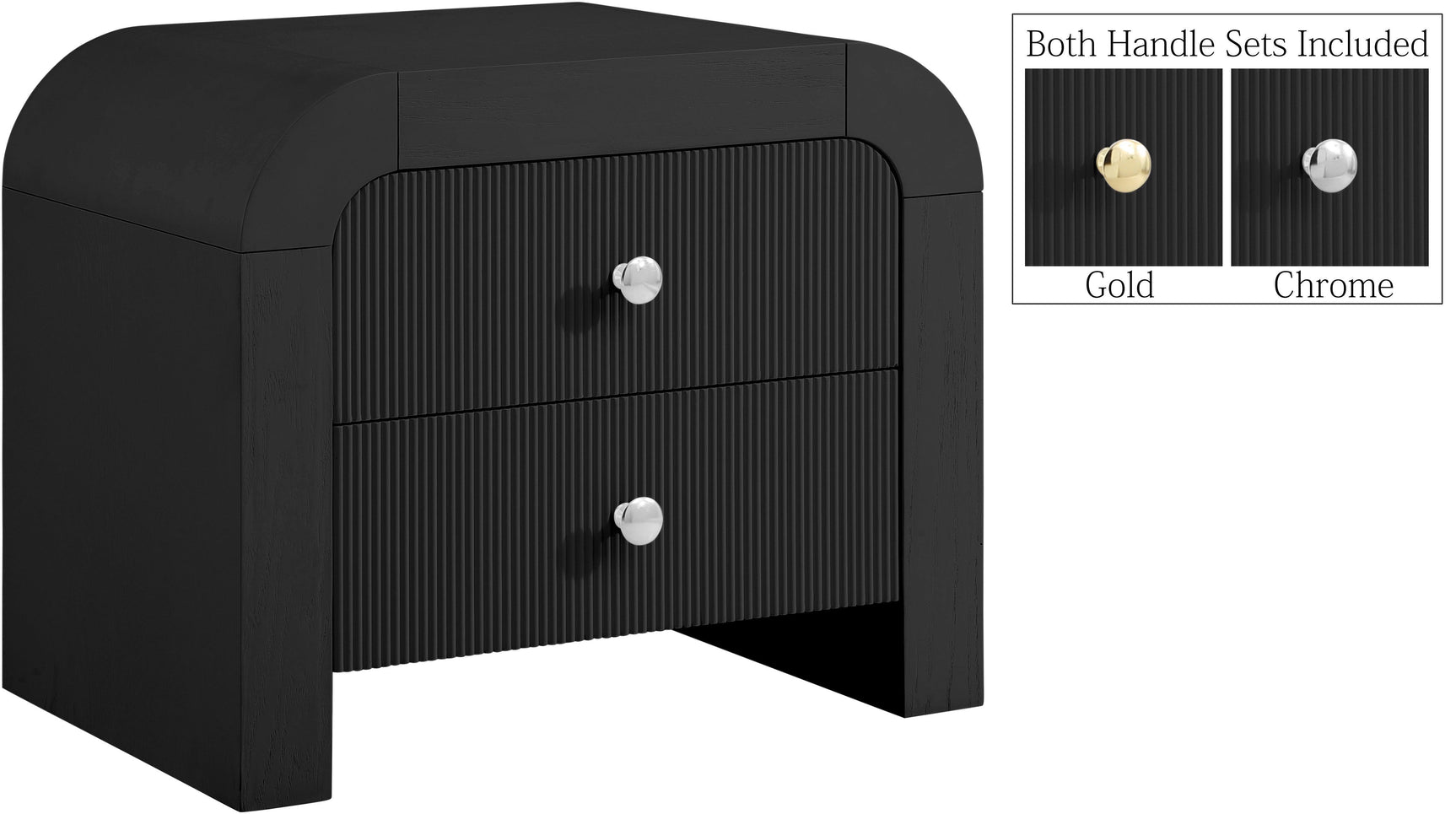 Artisto Black Nightstand - Ella Furniture