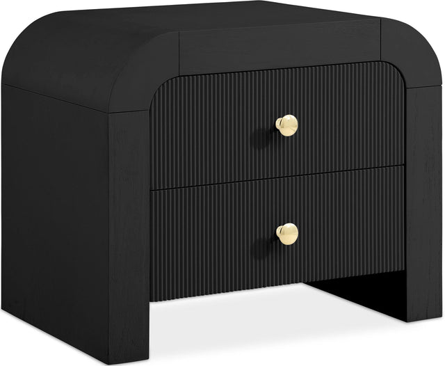 Artisto Black Nightstand - Ella Furniture