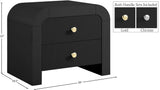 Artisto Black Nightstand - Ella Furniture