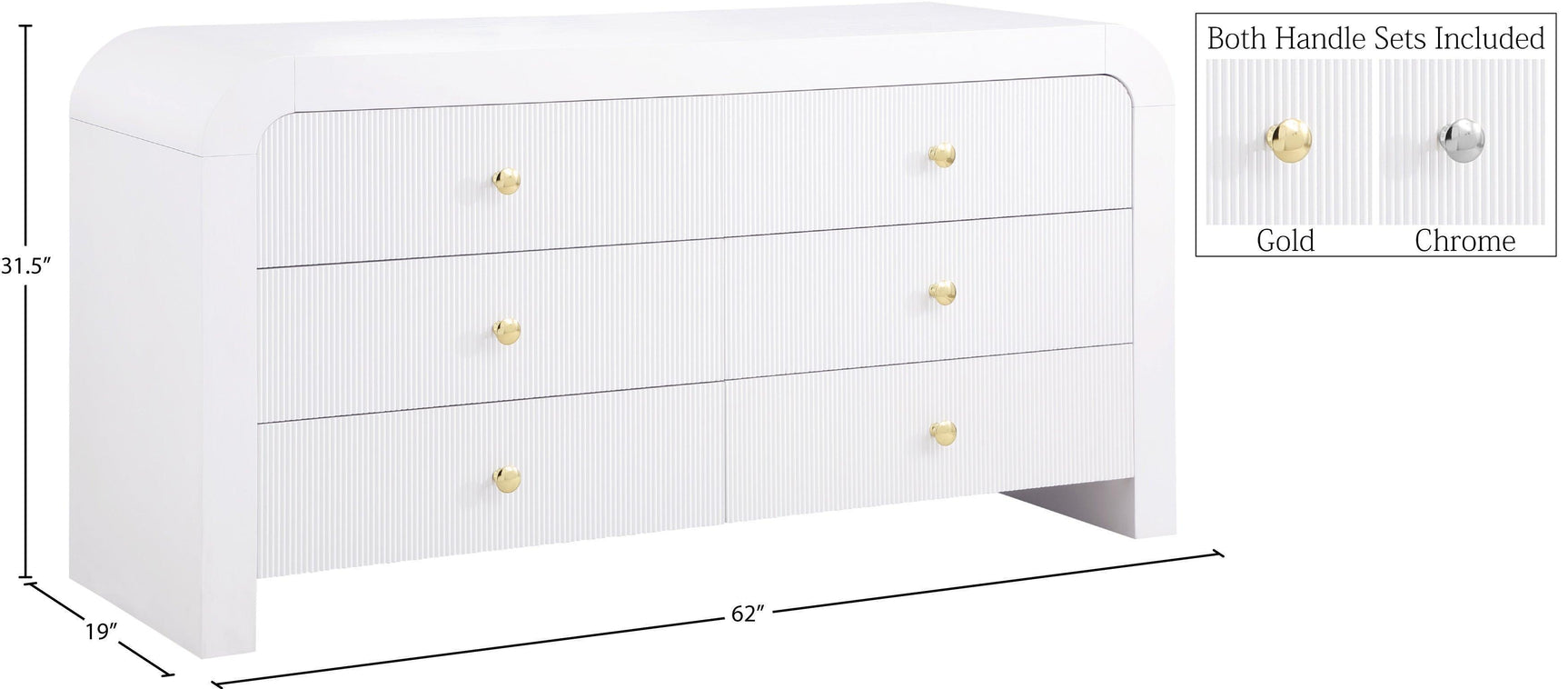 Artisto White Dresser - Ella Furniture