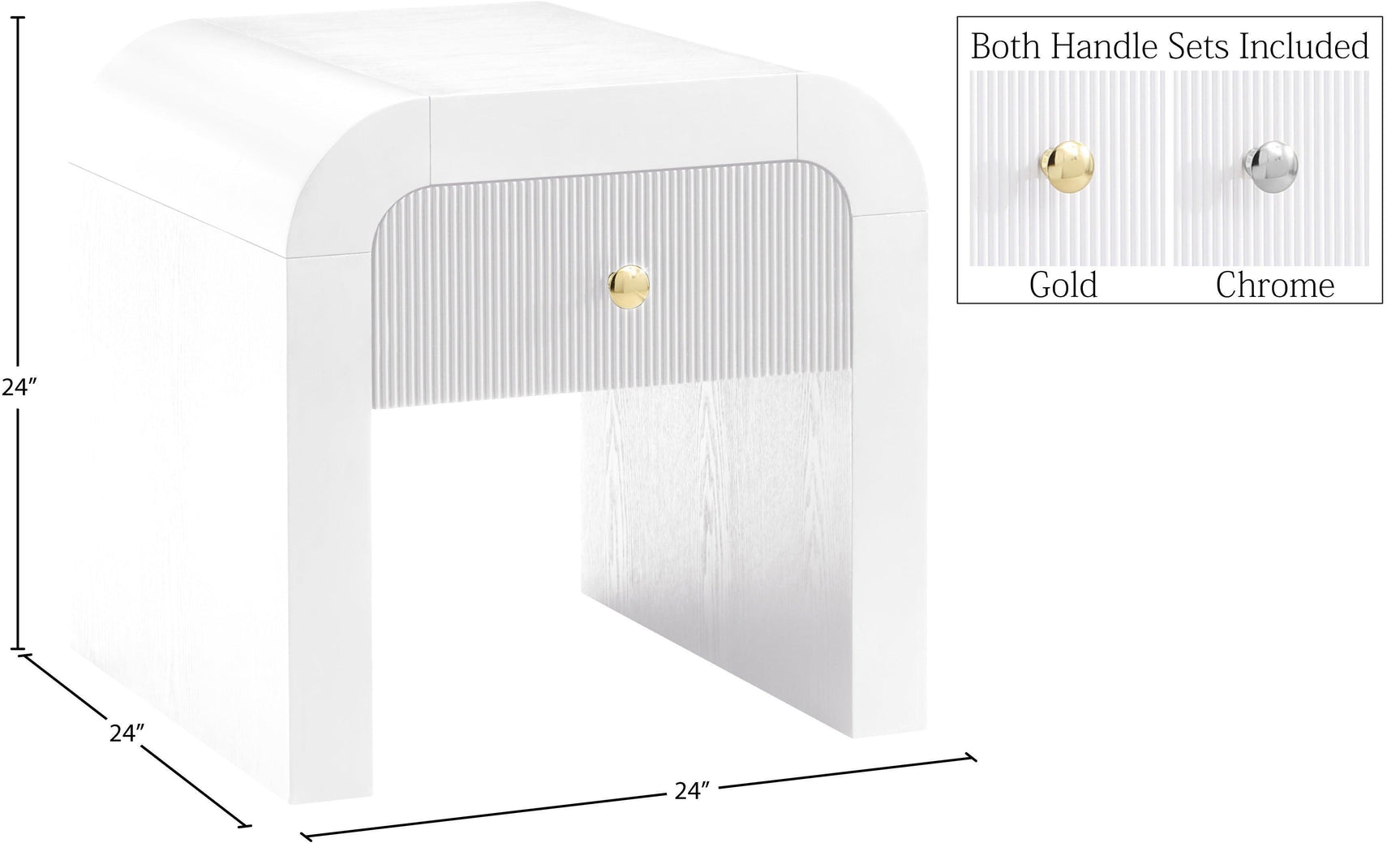Artisto White End Table - Ella Furniture