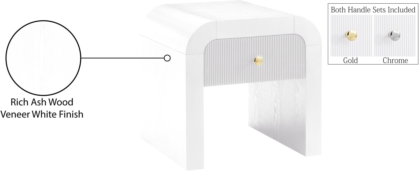 Artisto White End Table - Ella Furniture