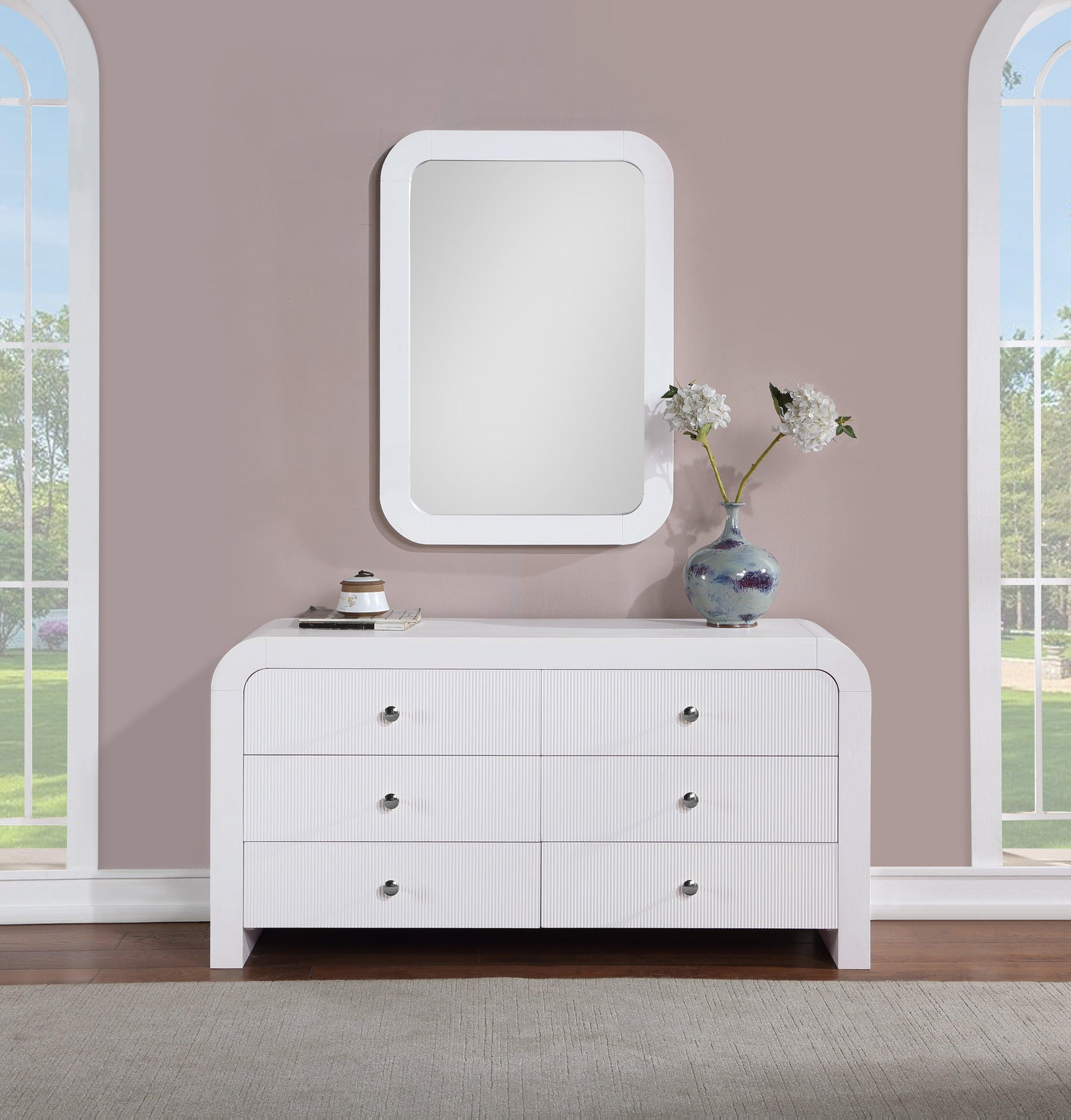 Artisto White Mirror - Ella Furniture