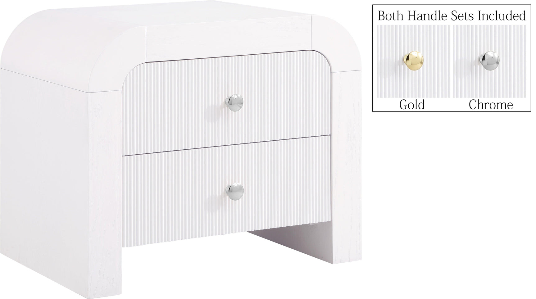 Artisto White Nightstand - Ella Furniture