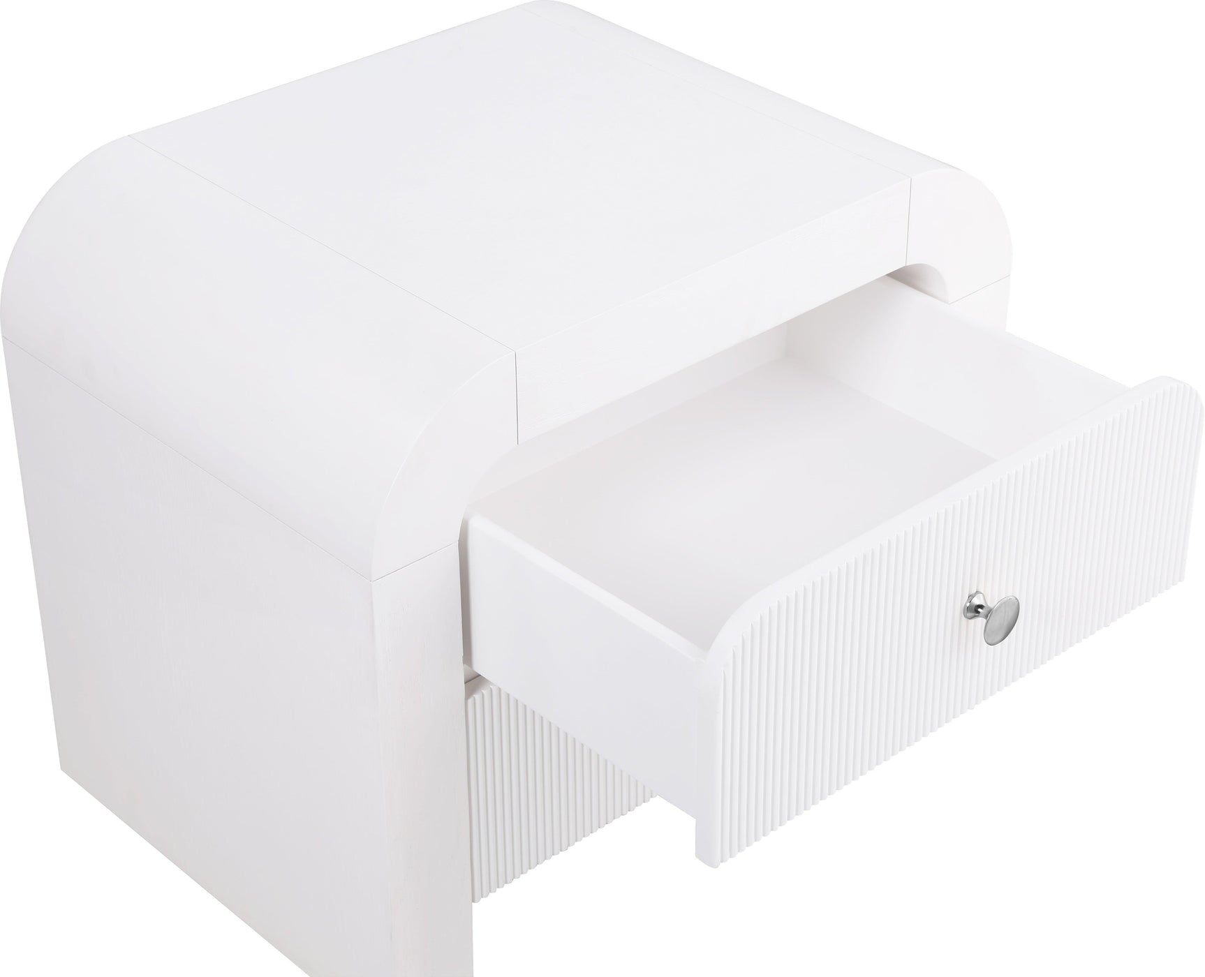 Artisto White Nightstand - Ella Furniture