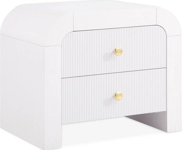 Artisto White Nightstand - Ella Furniture