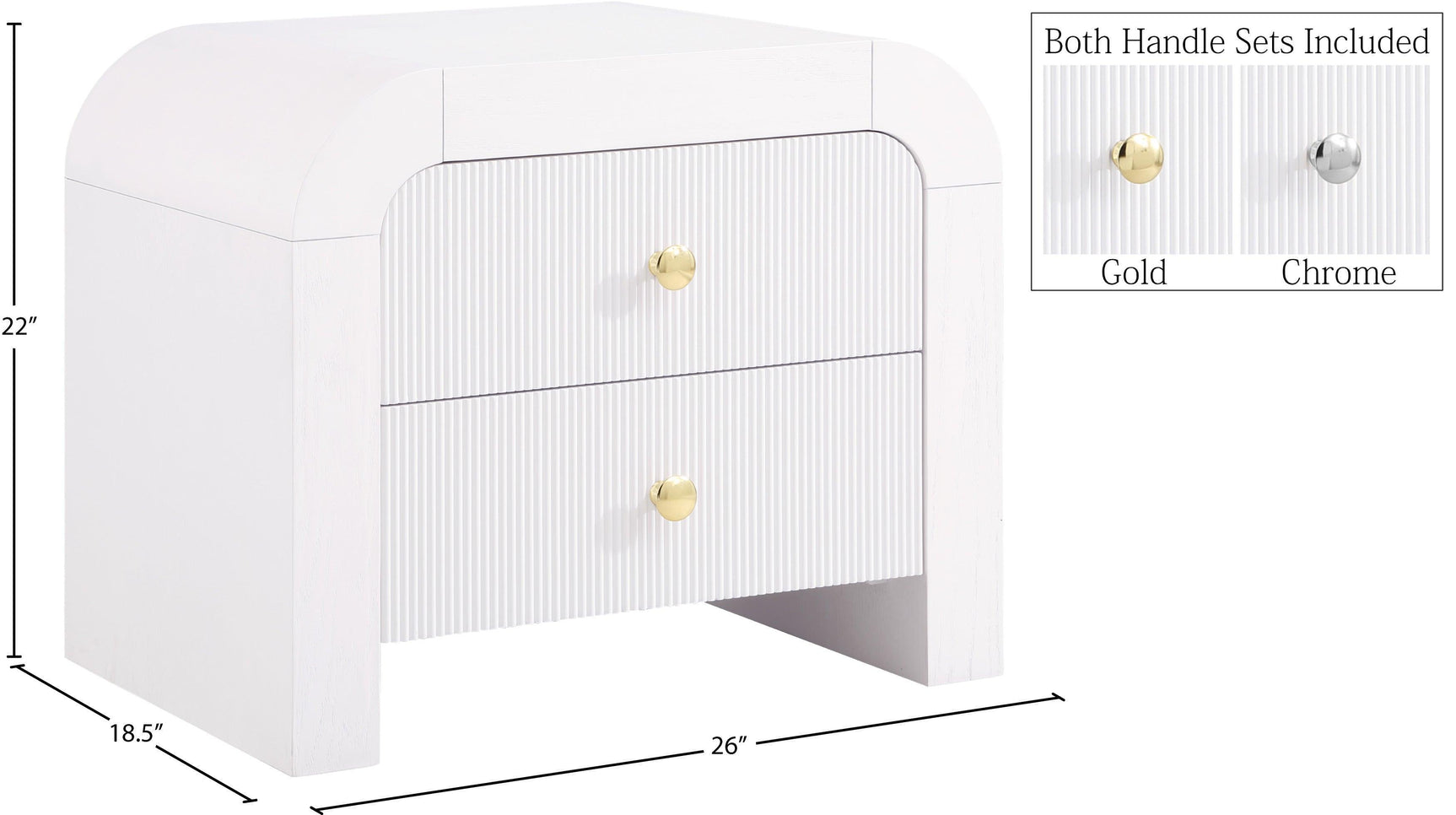 Artisto White Nightstand - Ella Furniture