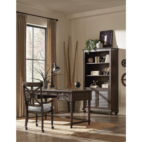 Cardano Driftwood Charcoal Traditional Solid Wood And Plywood Fabric Upholstery Youth Desk Chair - Ella Furniture