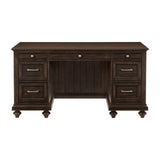 Cardano Driftwood Charcoal Traditional Acacia Veneer Wood And Engineered Wood Executive Desk - Ella Furniture