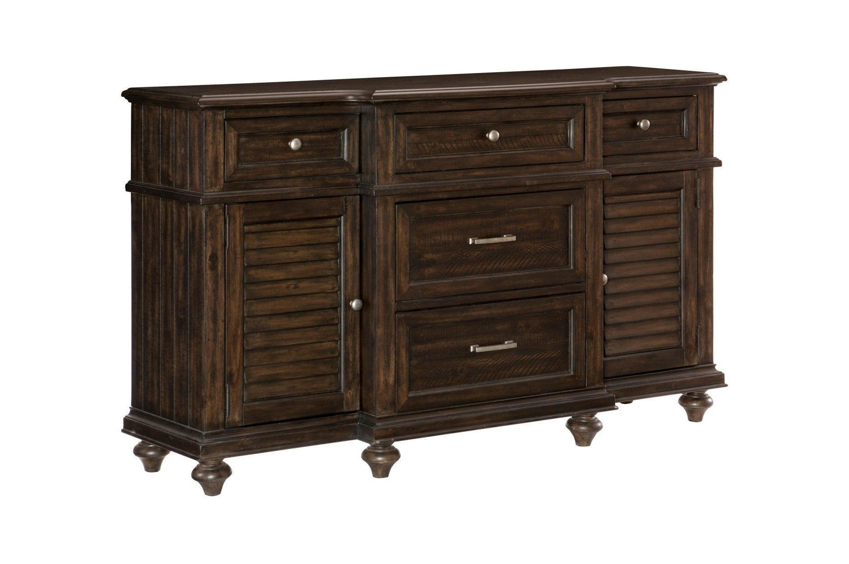 Cardano Charcoal Traditional Solid Wood Fabric Upholstery Seat Rectangular Dining Room Set - Ella Furniture