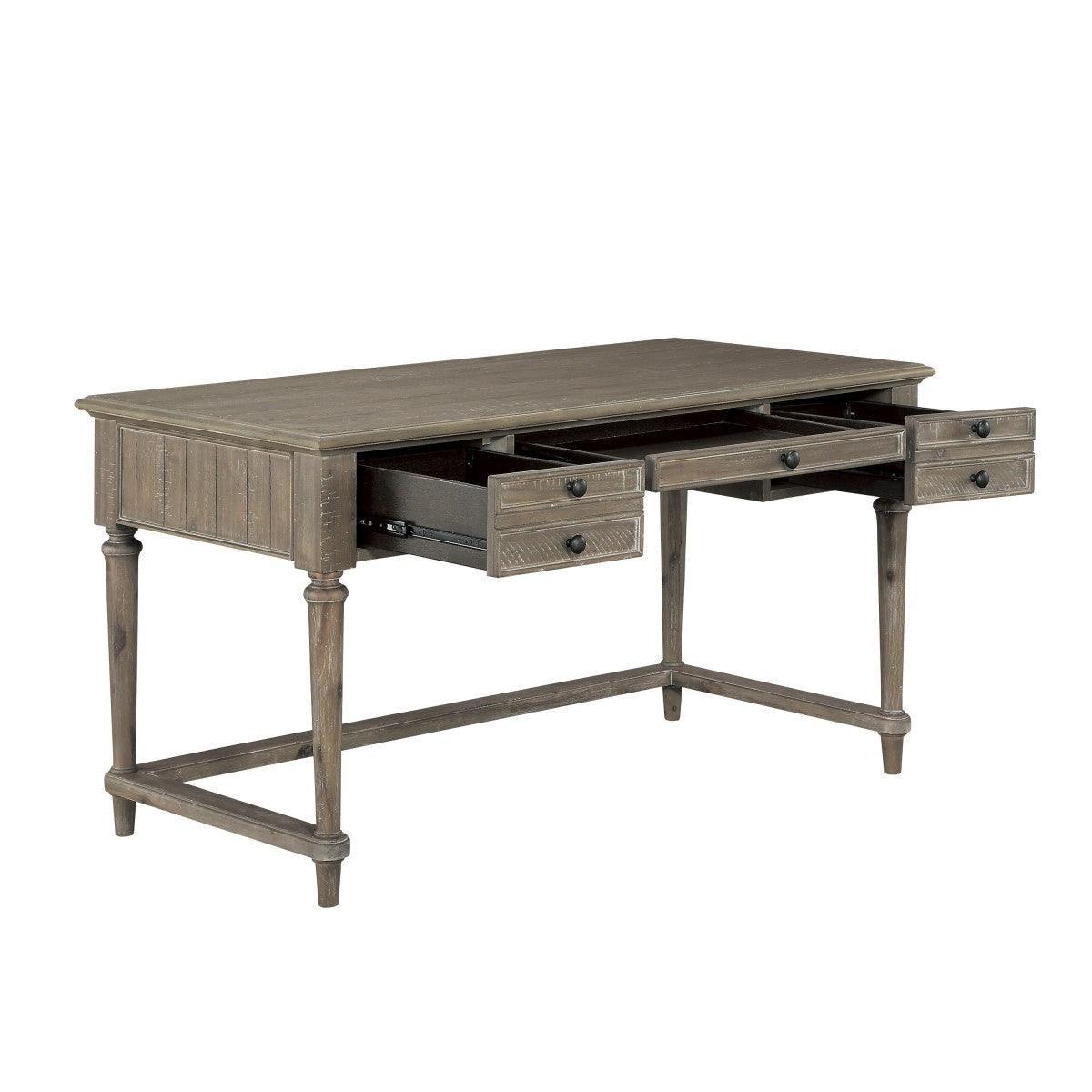 Cardano Driftwood Light Brown Traditional Acacia Veneer Wood And Engineered Wood Writing Desk - Ella Furniture