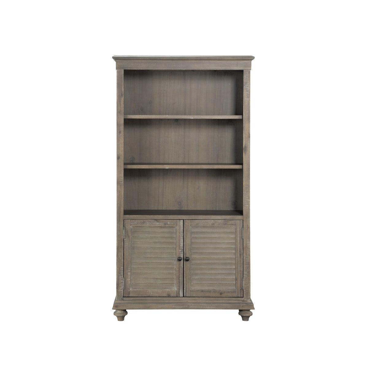 Cardano Driftwood Light Brown Acacia Veneer Wood, Engineered Wood Bookcase 3 Upper Open Shelves - Ella Furniture