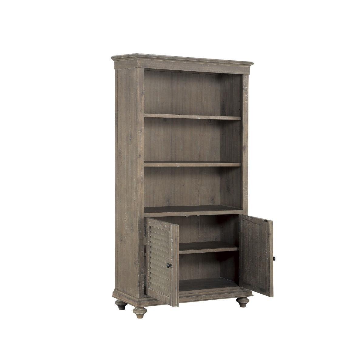Cardano Driftwood Light Brown Acacia Veneer Wood, Engineered Wood Bookcase 3 Upper Open Shelves - Ella Furniture
